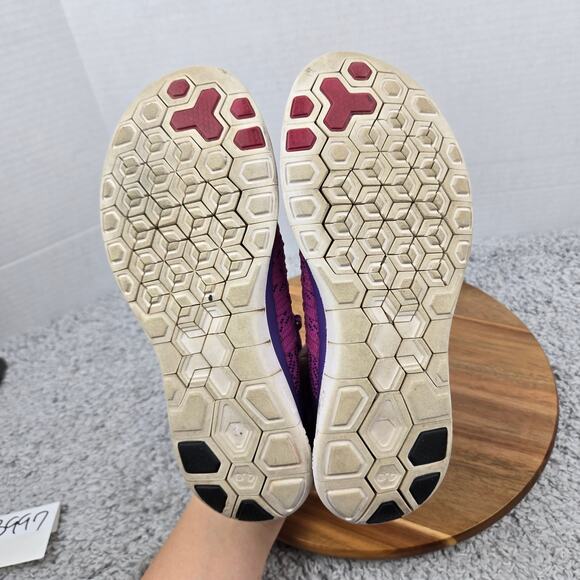 Nike Women 8 Free 4.0 Flyknit Club Pink Court Purple Athletic Daily Running Shoe - Picture 8 of 12